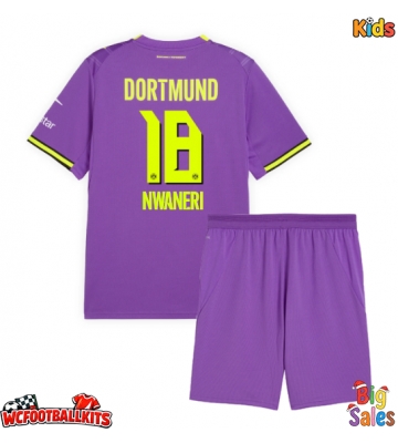 Borussia Dortmund Ethan Nwaneri #18 Replica Third Stadium Kit for Kids 2026-27 Short Sleeve (+ pants)
